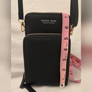 Forever Young Black Crossbody Bag with Gold Accents
